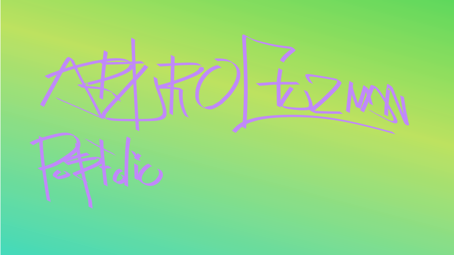 gradient image with stylized letters