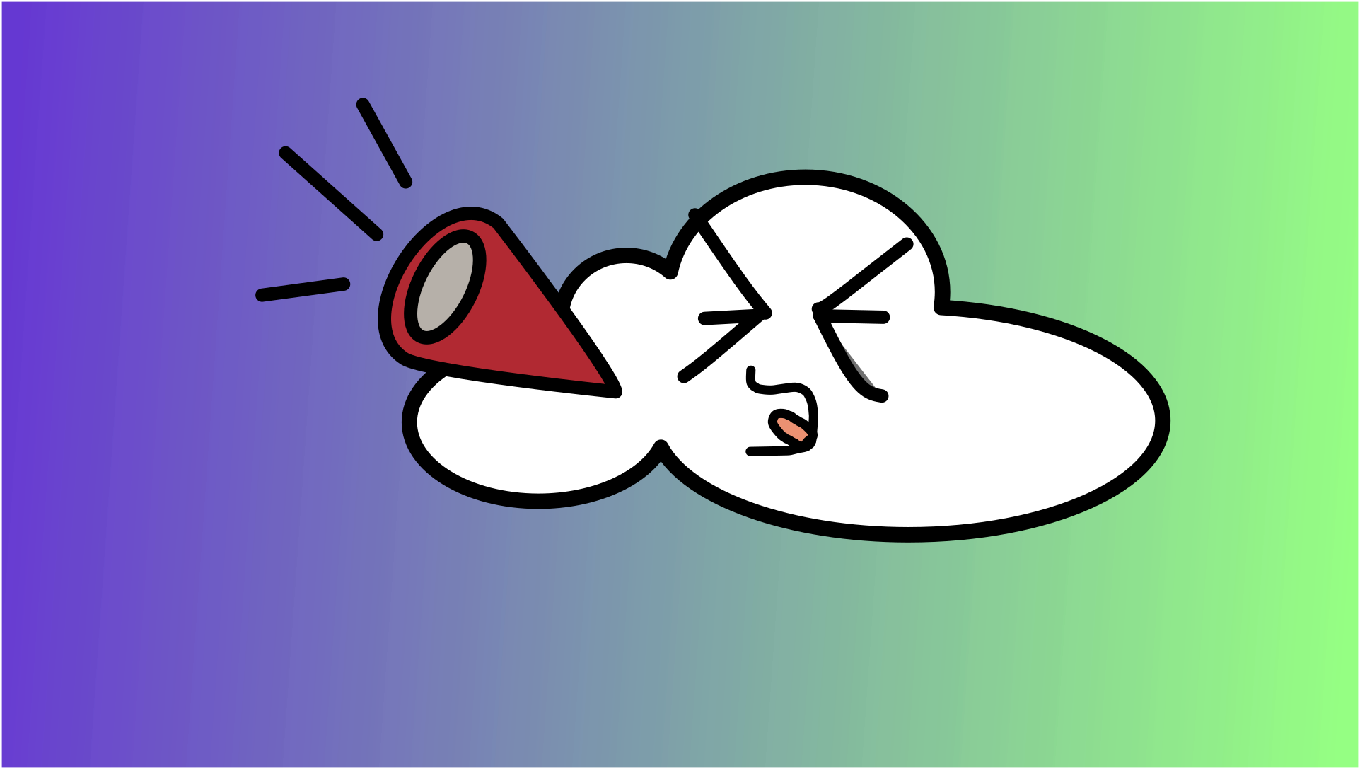logo of a cloud yelling with a megaphone.