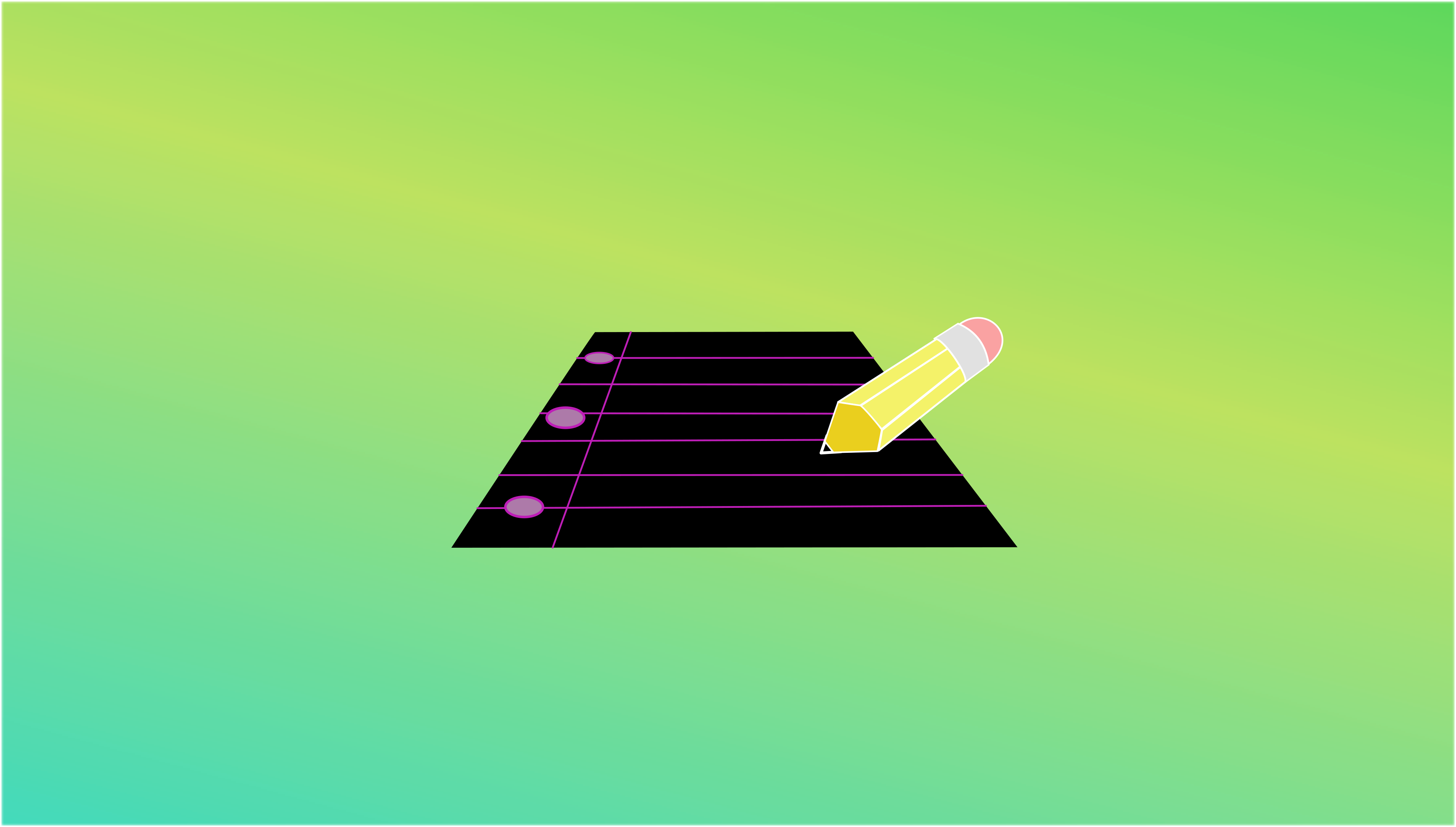 icons of paper and pencil over green background