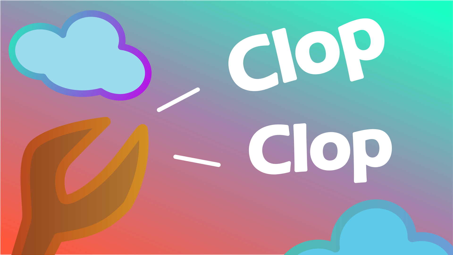 abstract image of claws with words saying clop clop